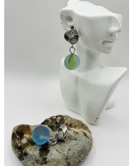 PENDIENTES ARTESANOS DE CRISTAL MARINO