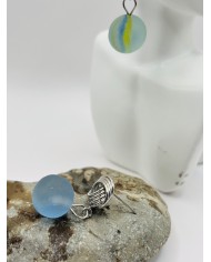 PENDIENTES ARTESANOS DE CRISTAL MARINO
