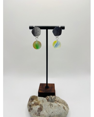 PENDIENTES ARTESANOS DE CRISTAL MARINO
