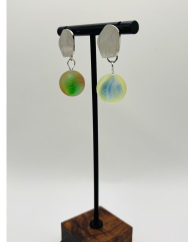 PENDIENTES ARTESANOS DE CRISTAL MARINO