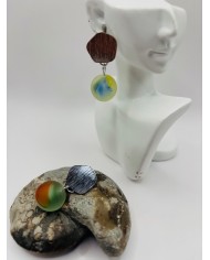 PENDIENTES ARTESANOS DE CRISTAL MARINO