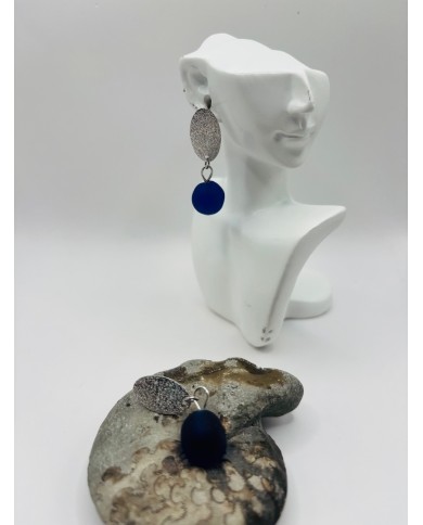 PENDIENTES ARTESANOS DE CRISTAL MARINO