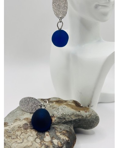 PENDIENTES ARTESANOS DE CRISTAL MARINO