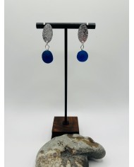 PENDIENTES ARTESANOS DE CRISTAL MARINO