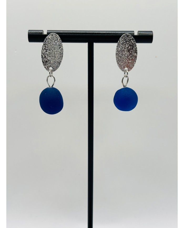 PENDIENTES ARTESANOS DE CRISTAL MARINO