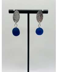 PENDIENTES ARTESANOS DE CRISTAL MARINO