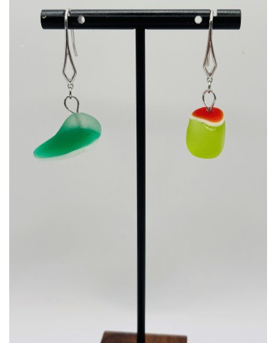 PENDIENTES ARTESANOS DE CRISTAL MARINO
