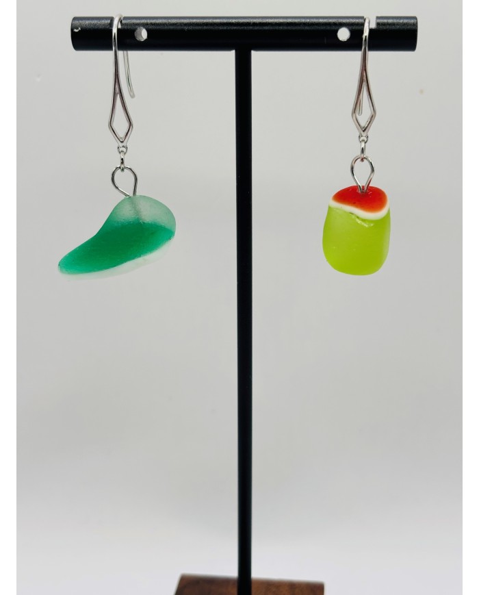PENDIENTES ARTESANOS DE CRISTAL MARINO