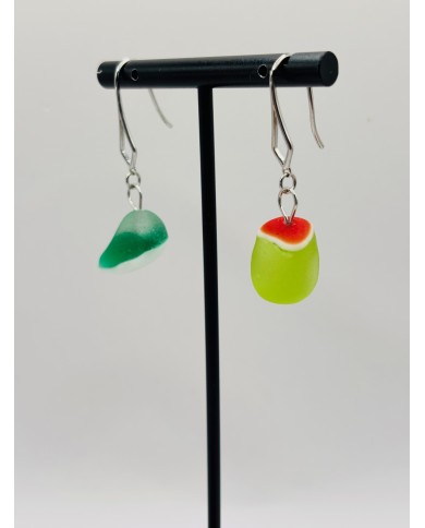 PENDIENTES ARTESANOS DE CRISTAL MARINO