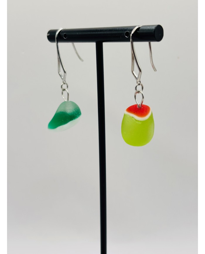 PENDIENTES ARTESANOS DE CRISTAL MARINO