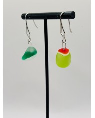 PENDIENTES ARTESANOS DE CRISTAL MARINO