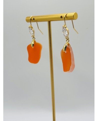 PENDIENTES ARTESANOS DE CRISTAL MARINO