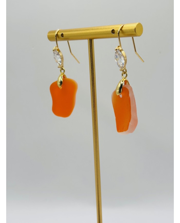 PENDIENTES ARTESANOS DE CRISTAL MARINO