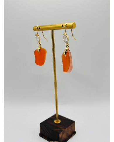 PENDIENTES ARTESANOS DE CRISTAL MARINO
