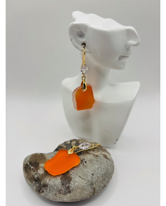PENDIENTES ARTESANOS DE CRISTAL MARINO
