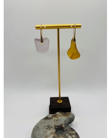 PENDIENTES ARTESANOS DE CRISTAL MARINO