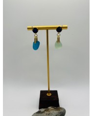 PENDIENTES ARTESANOS DE CRISTAL MARINO