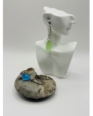 PENDIENTES ARTESANOS  DE CRISTAL MARINO