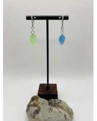 PENDIENTES ARTESANOS DE CRISTAL MARINO