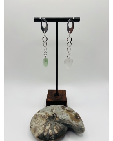 PENDIENTES ARTESANOS DE CRISTAL MARINO