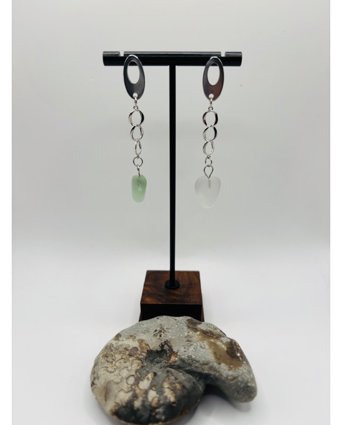 PENDIENTES ARTESANOS DE CRISTAL MARINO