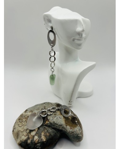 PENDIENTES ARTESANOS DE CRISTAL MARINO