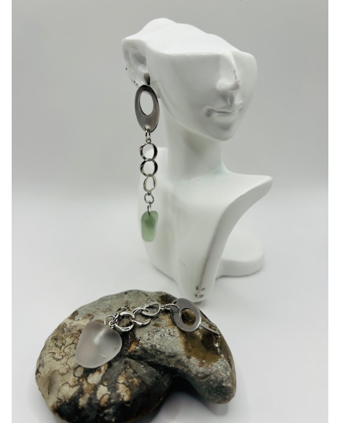 PENDIENTES ARTESANOS DE CRISTAL MARINO