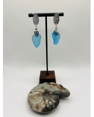 PENDIENTES ARTESANOS DE CRISTAL MARINO
