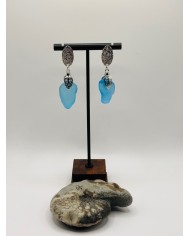 PENDIENTES ARTESANOS DE CRISTAL MARINO