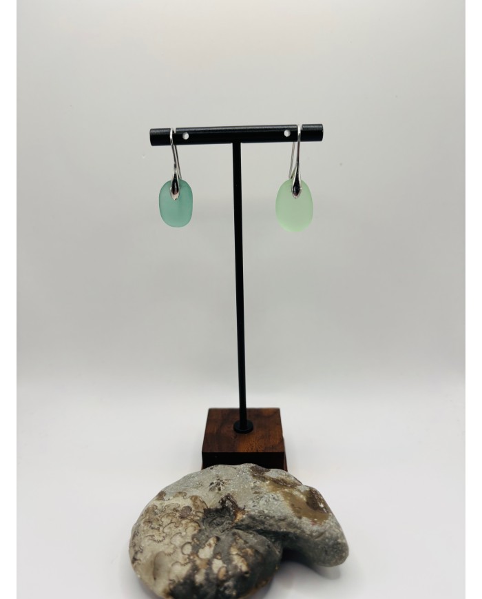 PENDIENTES ARTESANOS DE CRISTAL MARINO