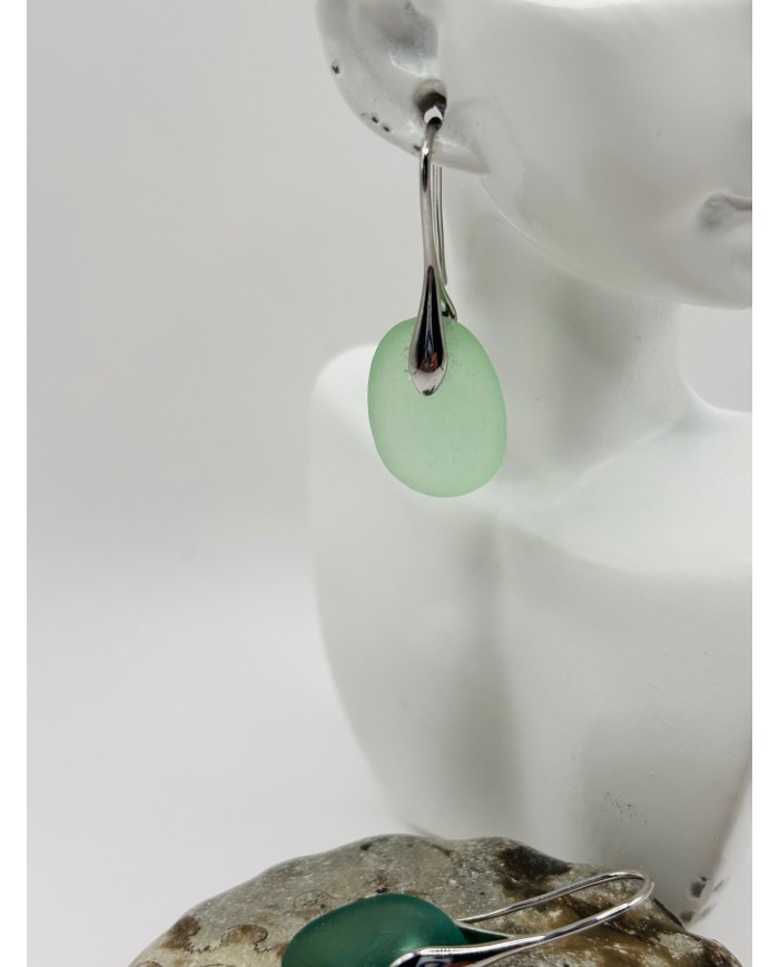 PENDIENTES ARTESANOS DE CRISTAL MARINO