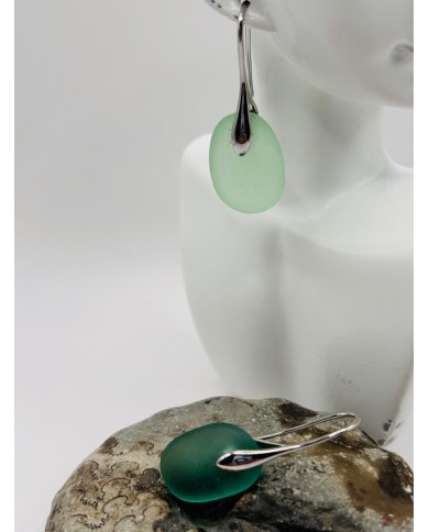 PENDIENTES ARTESANOS DE CRISTAL MARINO