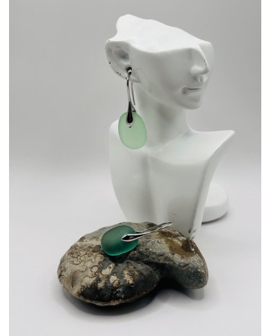 PENDIENTES ARTESANOS DE CRISTAL MARINO