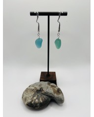 PENDIENTES ARTESANOS DE CRISTAL  MARINO