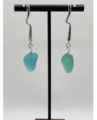 PENDIENTES ARTESANOS DE CRISTAL  MARINO