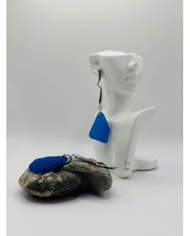 PENDIENTES ARTESANOS DE CRISTAL MARINO