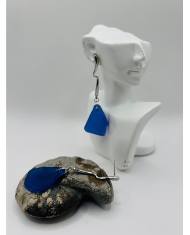 PENDIENTES ARTESANOS DE CRISTAL MARINO
