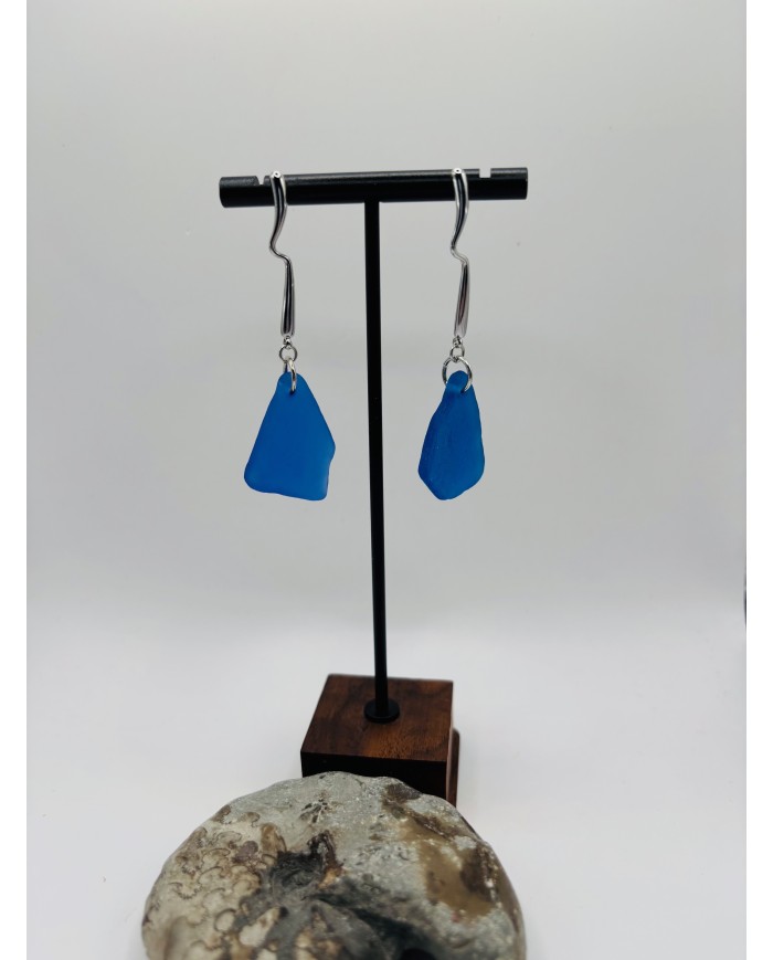 PENDIENTES ARTESANOS DE CRISTAL MARINO