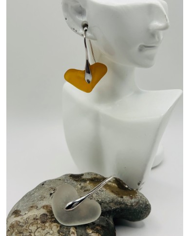 PENDIENTES ARTESANOS DE CRISTAL MARINO
