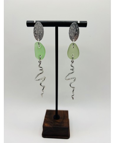 PENDIENTES ARTESANOS DE CRISTAL MARINO
