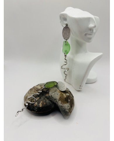 PENDIENTES ARTESANOS DE CRISTAL MARINO