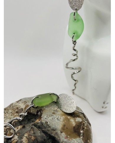 PENDIENTES ARTESANOS DE CRISTAL MARINO