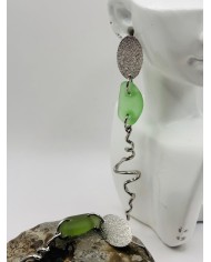 PENDIENTES ARTESANOS DE CRISTAL MARINO