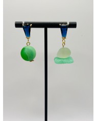 PENDIENTES ARTESANOS DE CRISTAL MARINO