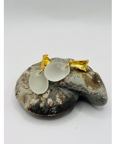 PENDIENTES ARTESANOS DE CRISTAL MARINO