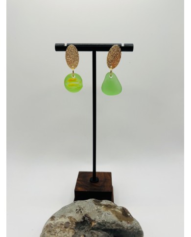 PENDIENTES ARTESANOS DE CRISTAL MARINO