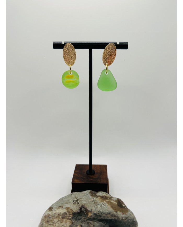 PENDIENTES ARTESANOS DE CRISTAL MARINO