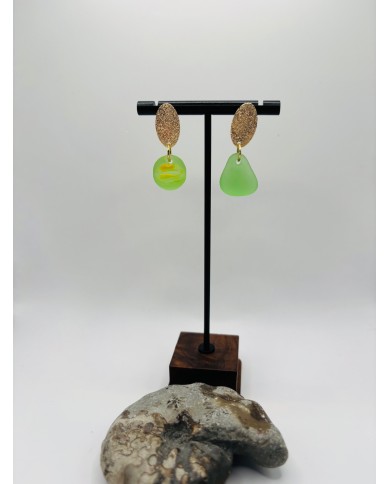 PENDIENTES ARTESANOS DE CRISTAL MARINO