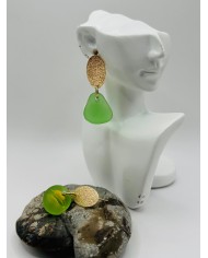 PENDIENTES ARTESANOS DE CRISTAL MARINO