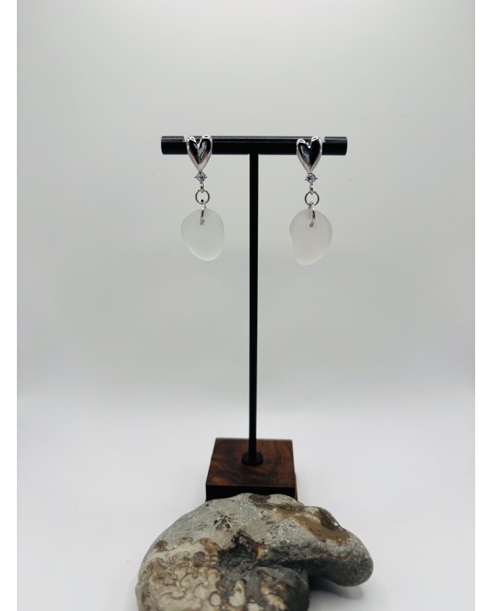 PENDIENTES ARTESANOS DE CRISTAL MARINO